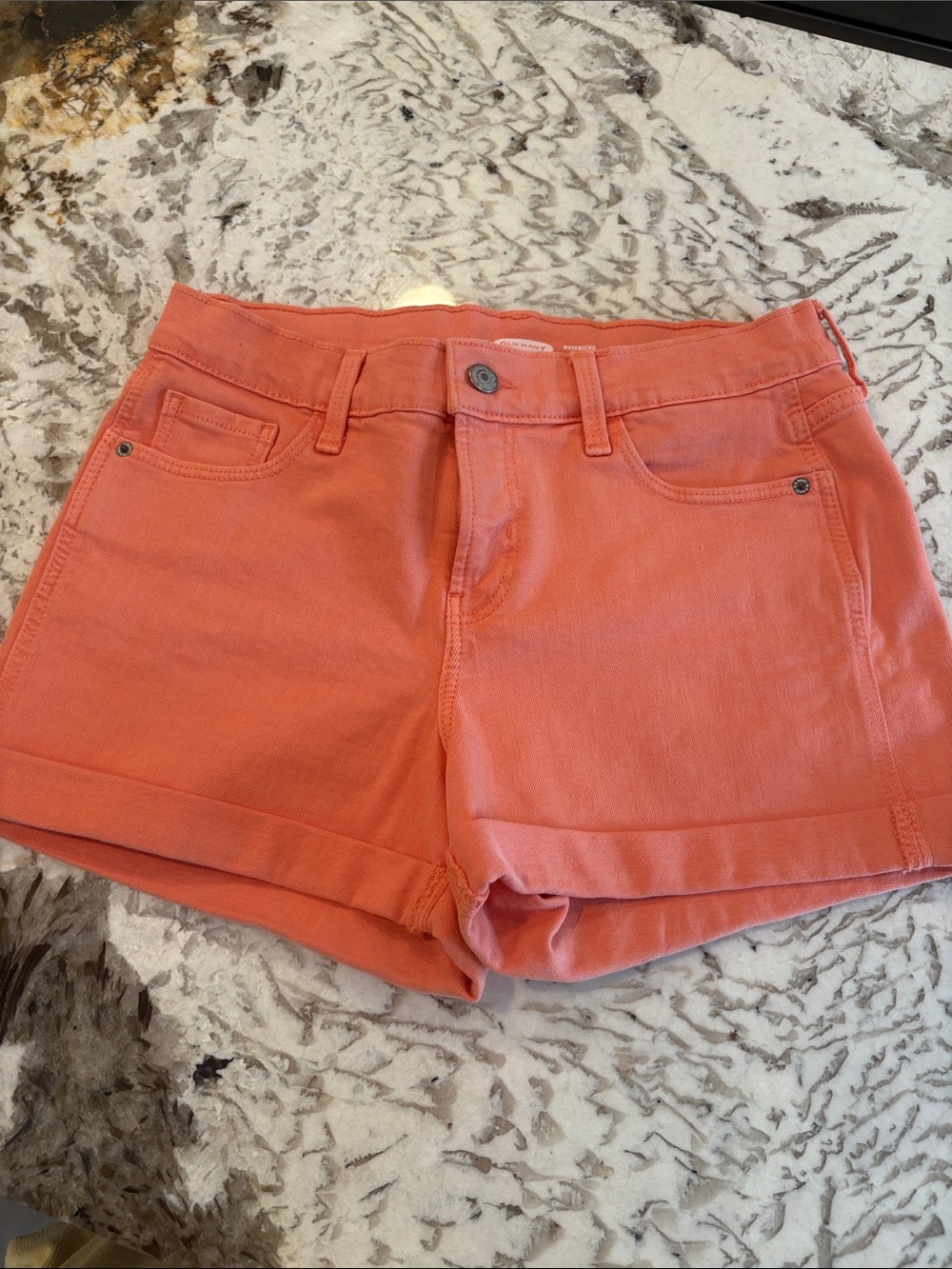 Old Navy Coral Roll-Cuff Jean Shorts